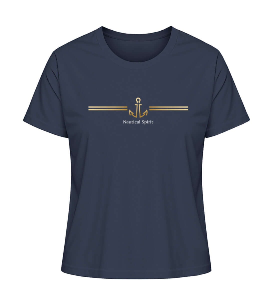 Nautical Spirit - Damen Premium Bio T-Shirt - maritimes Damen T-Shirt Farbe: French Navy für echte maritime Fans