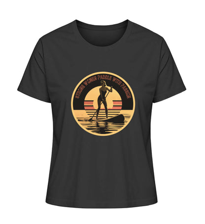 SUP Retro - maritimes Damen Premium Bio T-Shirt Farbe: Black mit SUP Motiv für SUP GIRLS