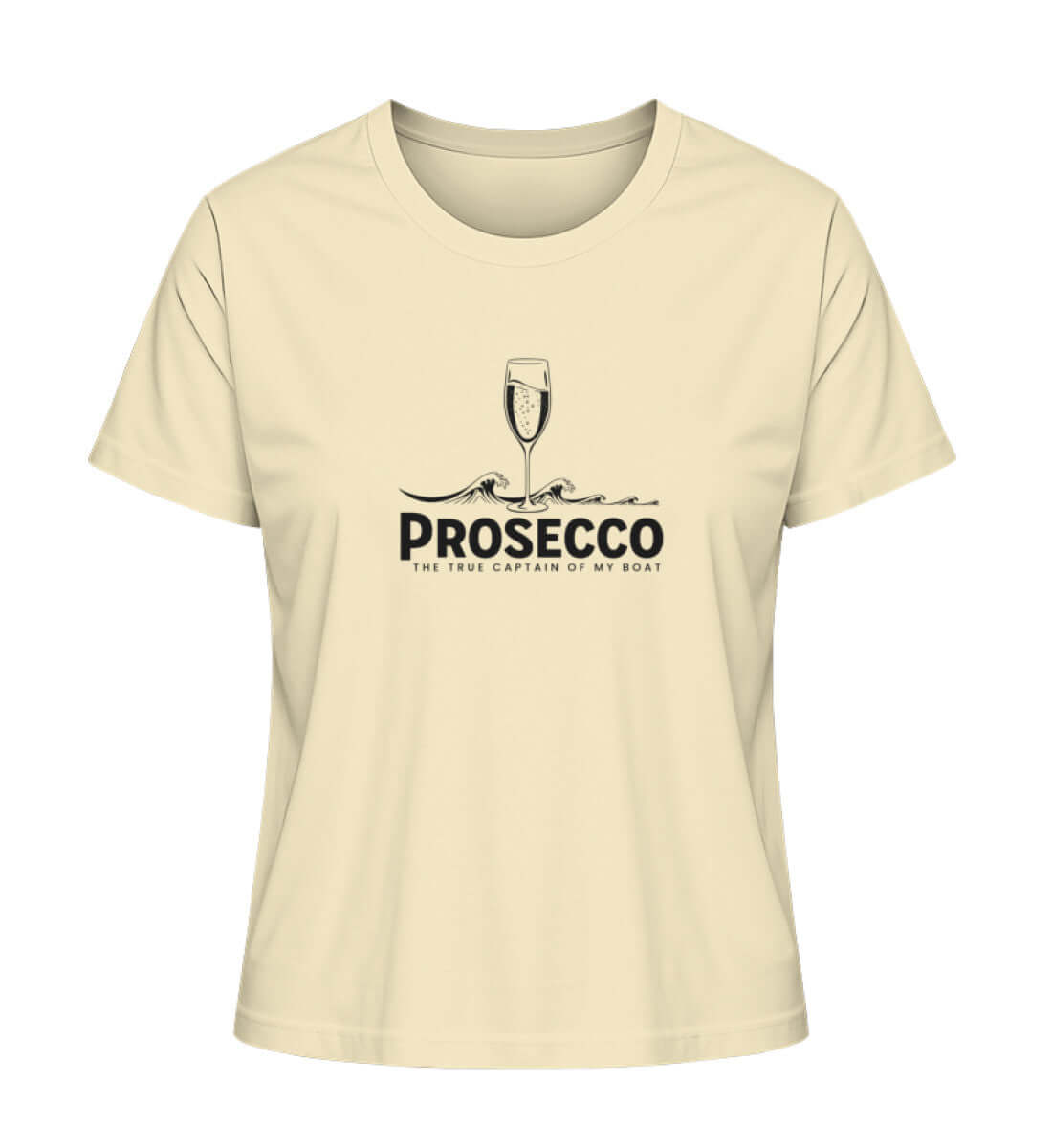 Maritime Kleidung Prosecco The True Captain - helles Damen Premium Bio T-Shirt Farbe: Natural Raw