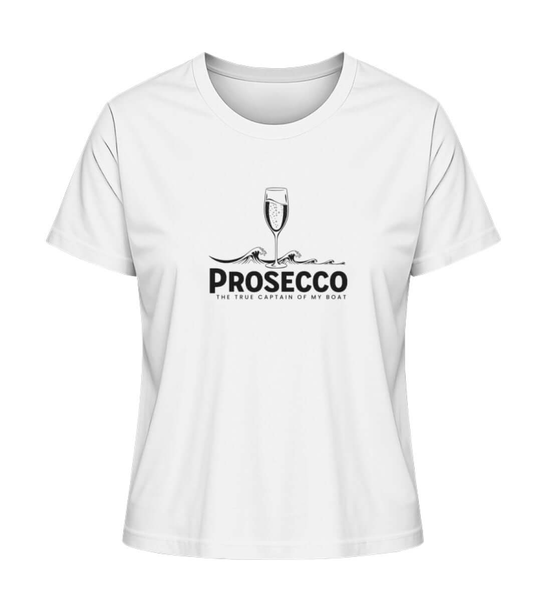 Maritime Kleidung Prosecco The True Captain - helles Damen Premium Bio T-Shirt Farbe: White