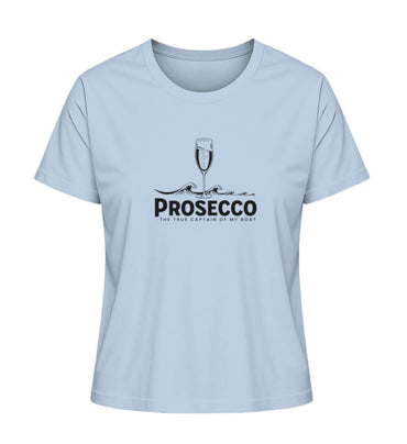 Maritime Kleidung Prosecco The True Captain - helles Damen Premium Bio T-Shirt Farbe: Blue Soul