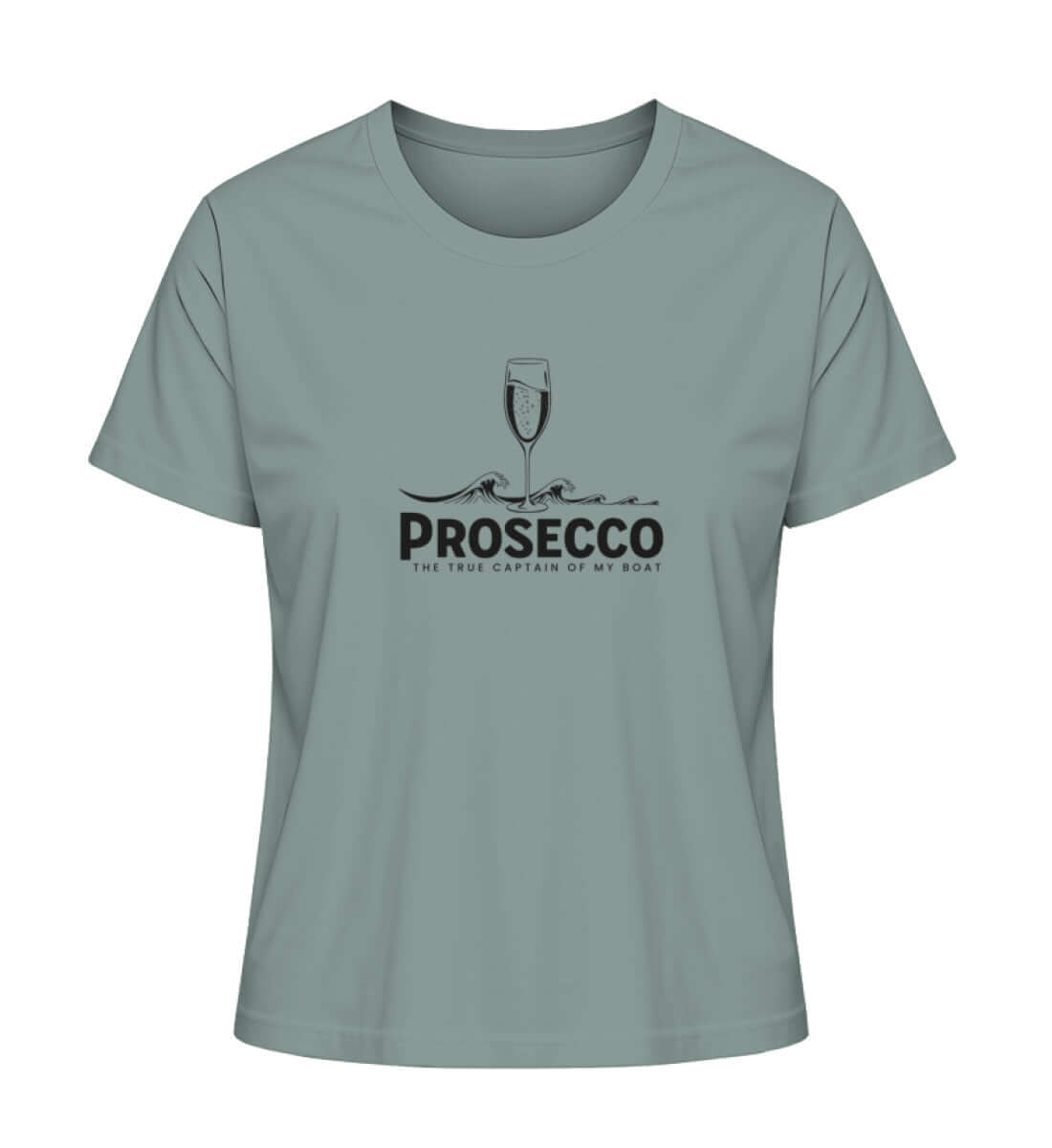 Maritime Kleidung Prosecco The True Captain - helles Damen Premium Bio T-Shirt Farbe: Green Bay