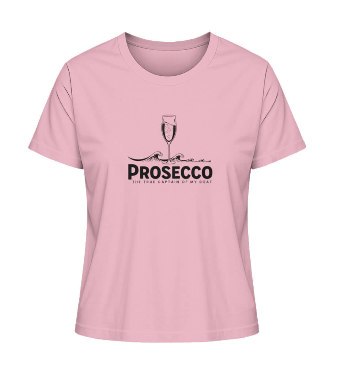 Maritime Kleidung Prosecco The True Captain - helles Damen Premium Bio T-Shirt Farbe: Cotton Pink