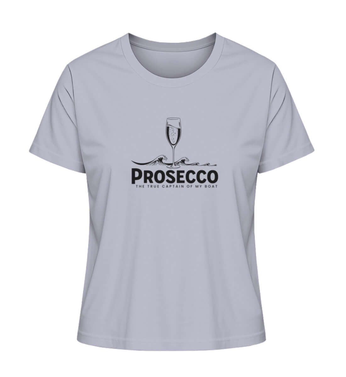 Maritime Kleidung Prosecco The True Captain - helles Damen Premium Bio T-Shirt Farbe: Lavender