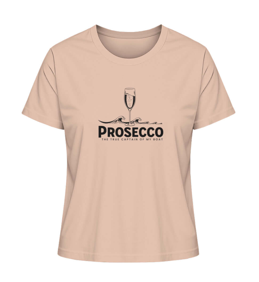 Maritime Kleidung Prosecco The True Captain - helles Damen Premium Bio T-Shirt Farbe: Fraiche Peche