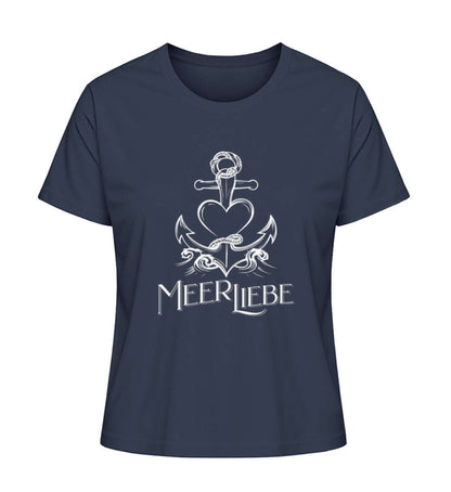 Maritime Kleidung MeerLiebe - Damen Premium Bio T-Shirt Farbe: French Navy