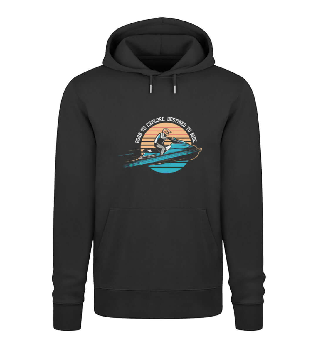 Jet Ski - Unisex Bio Baumwolle Hoodie mit maritimem JET SKI Design in Schwarz