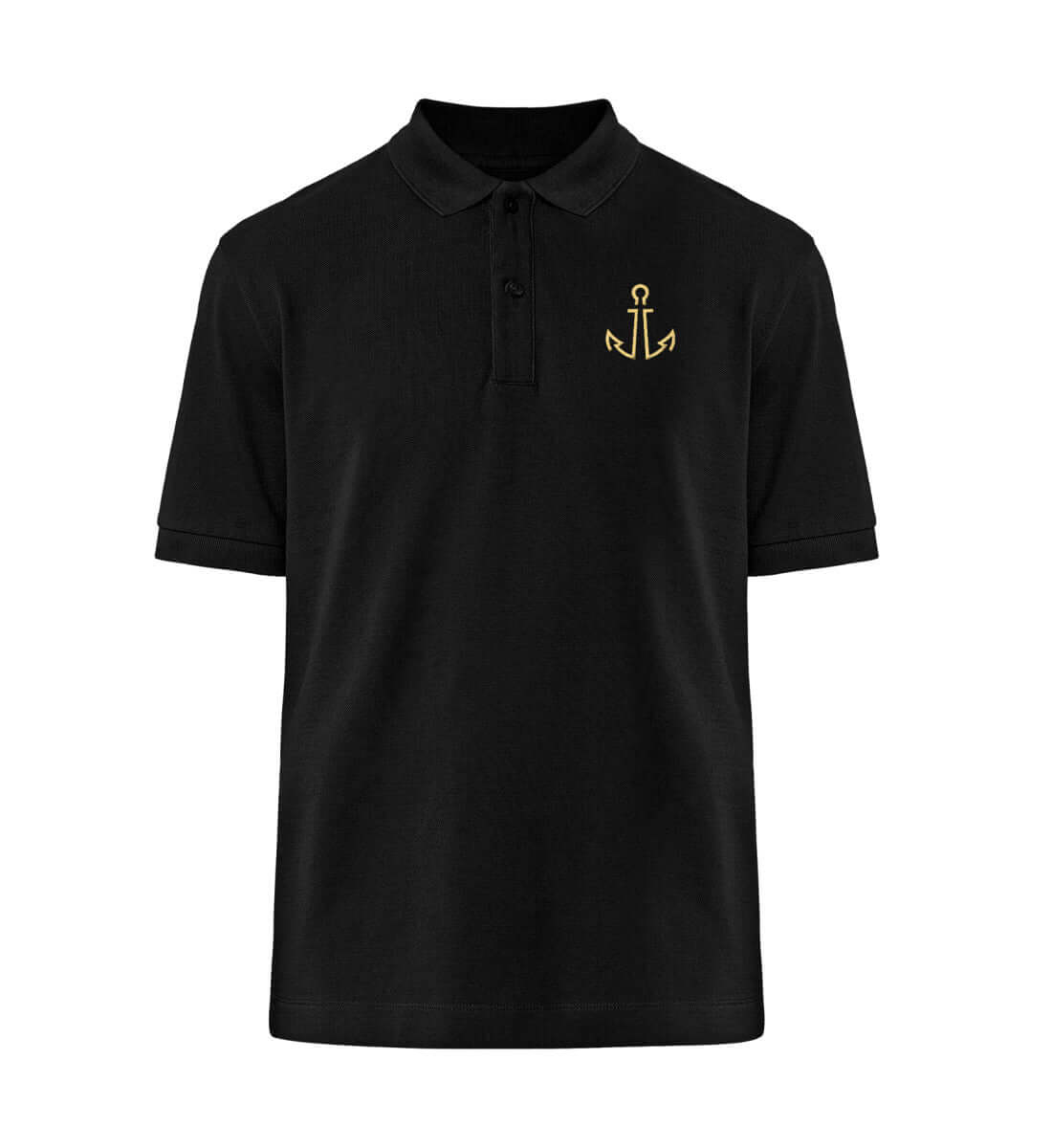 SeaSide One - Anker - maritimes Unisex Bio Premium Polo Shirt schwarz