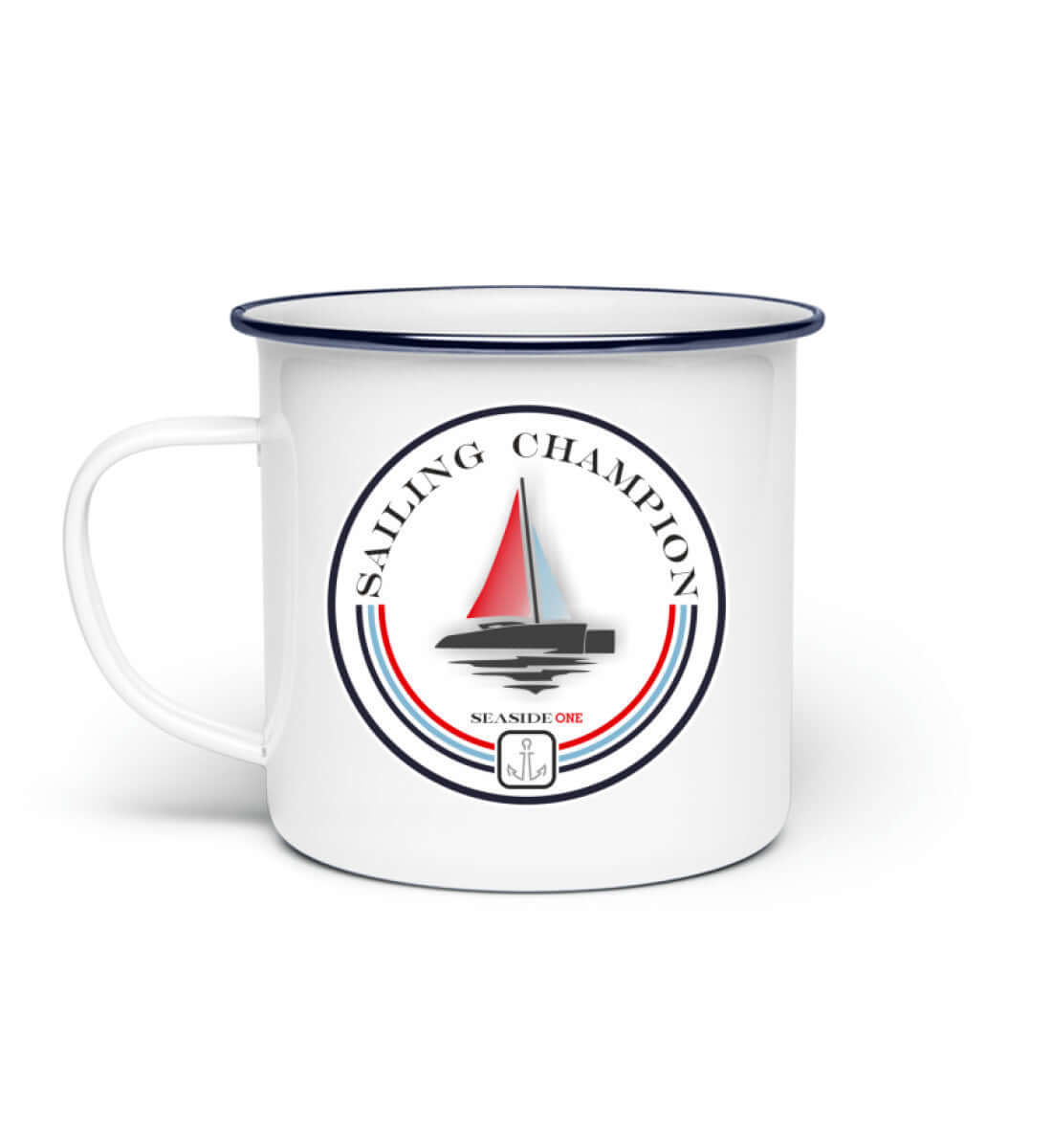 Sailing Champion - Emaille Tasse - 2 Seite