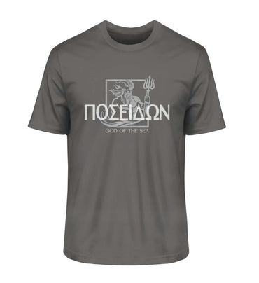 maritime Mode Poseidon 2.0 - Herren Premium Bio T-Shirt in der Farbe: Anthracite für maritime Fans des GOD OF THE SEAS