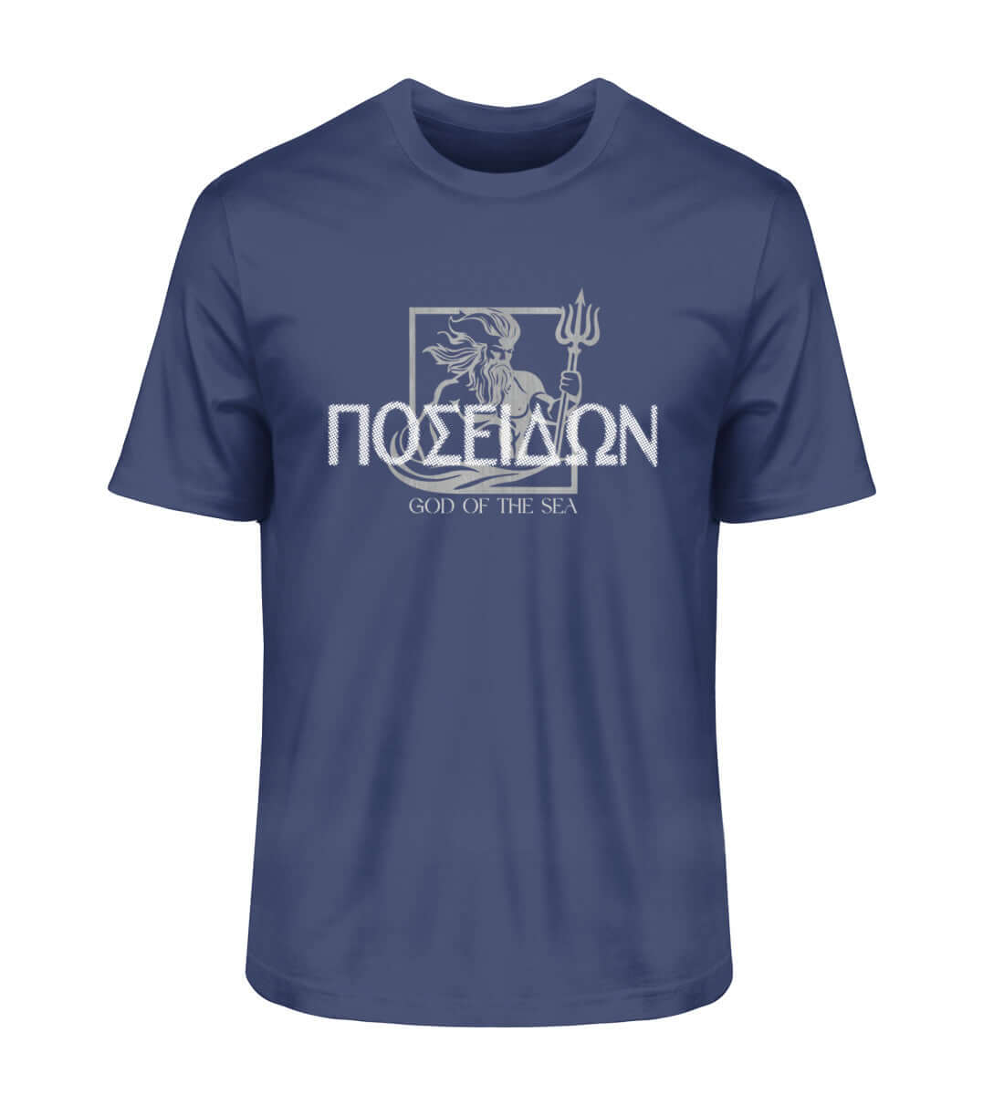 maritime Mode Poseidon 2.0 - Herren Premium Bio T-Shirt in der Farbe: French Navy für maritime Fans des GOD OF THE SEAS