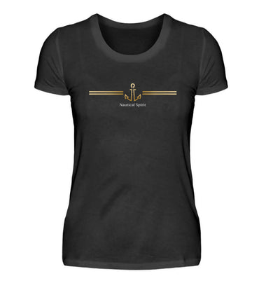 maritime Kleidung Nautical Spirit - Damen Premium T-Shirt lang Farbe: Black