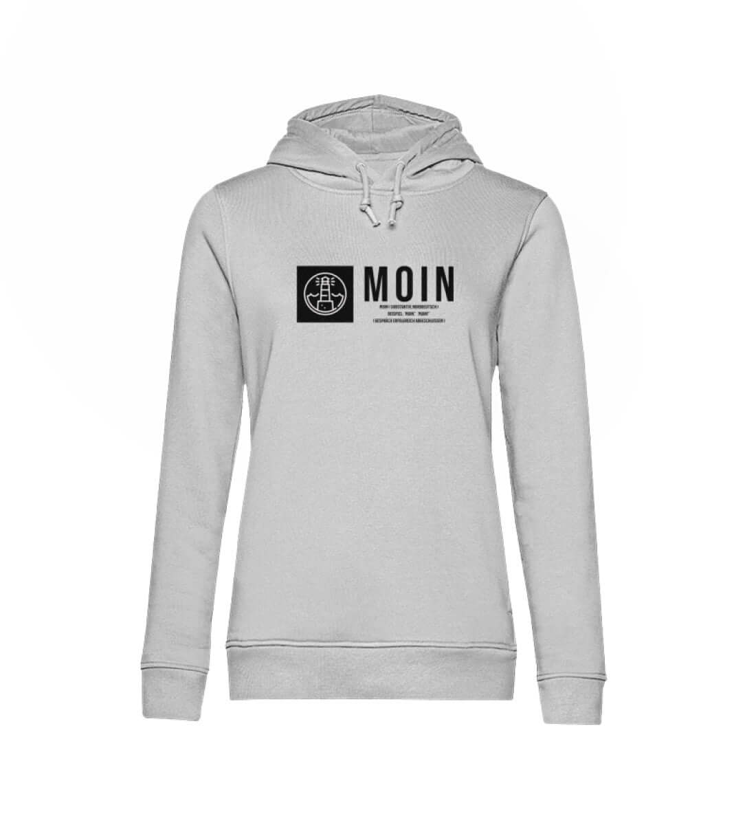 Maritime Kleidung Leuchtturm Moin - Damen Bio Hoodie Farbe: Heather Grey