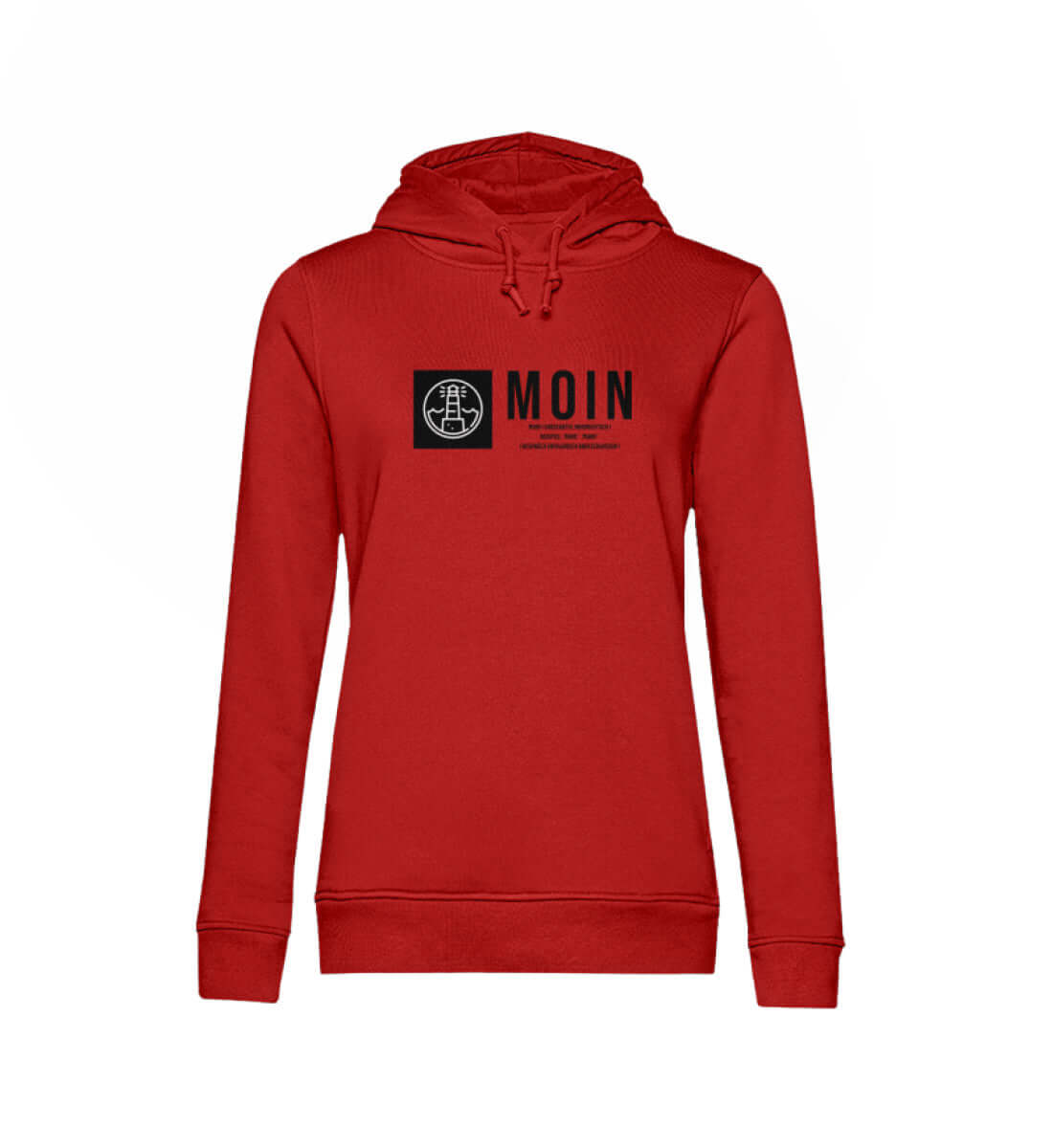 Maritime Kleidung Leuchtturm Moin - Damen Bio Hoodie Farbe: Red