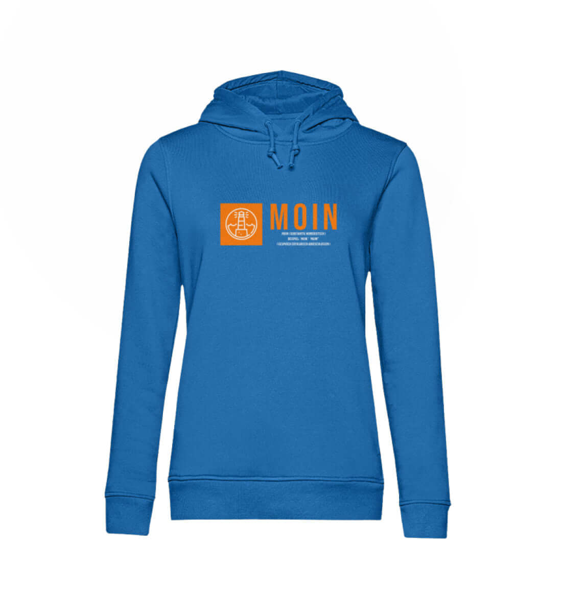 Maritime Kleidung Leuchtturm Moin - Damen Bio Hoodie Farbe: Royal Blue