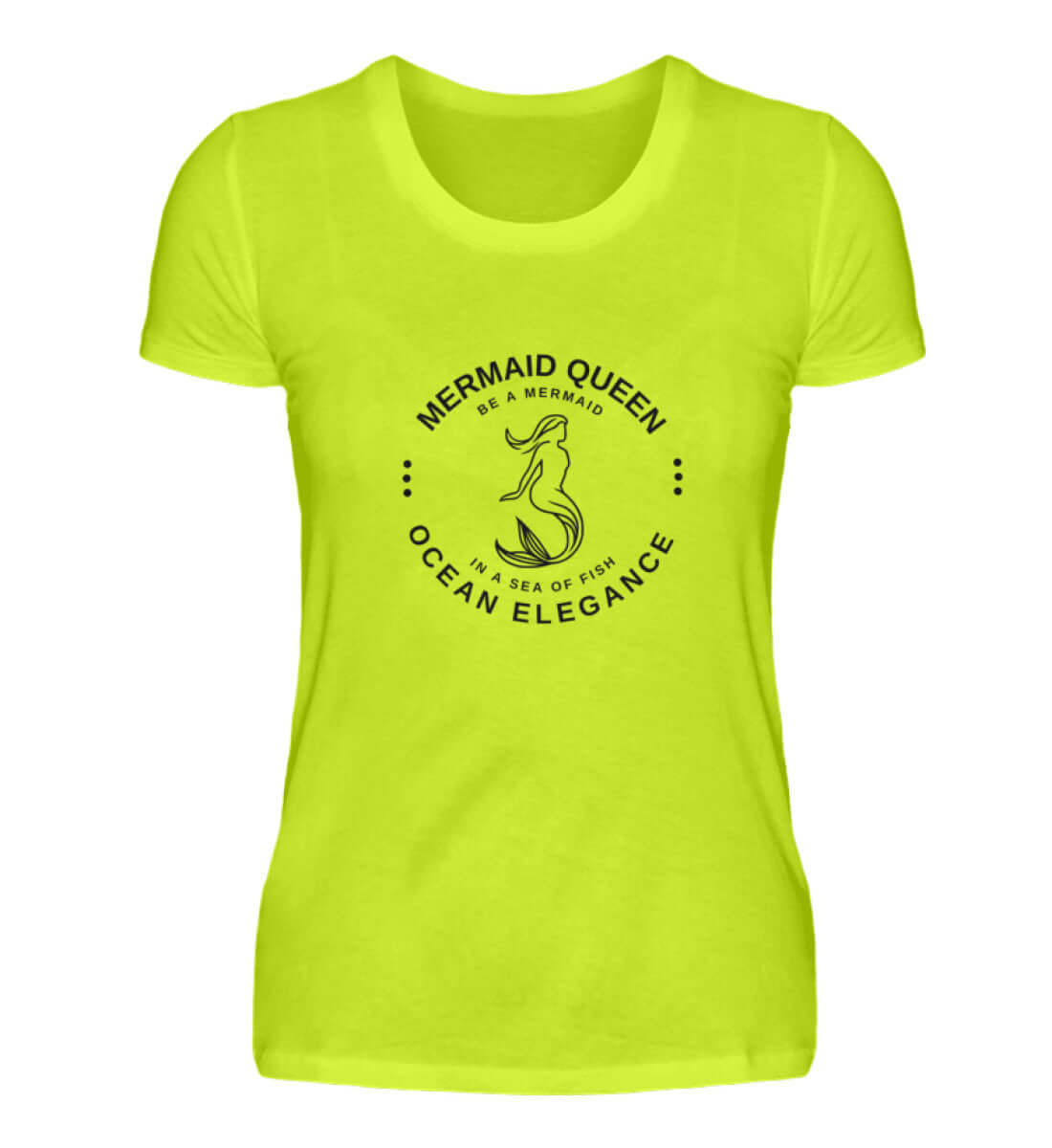 maritime Kleidung MERMAID Queen - Damen Premium T-Shirt lang Farbe: Pixel Lime