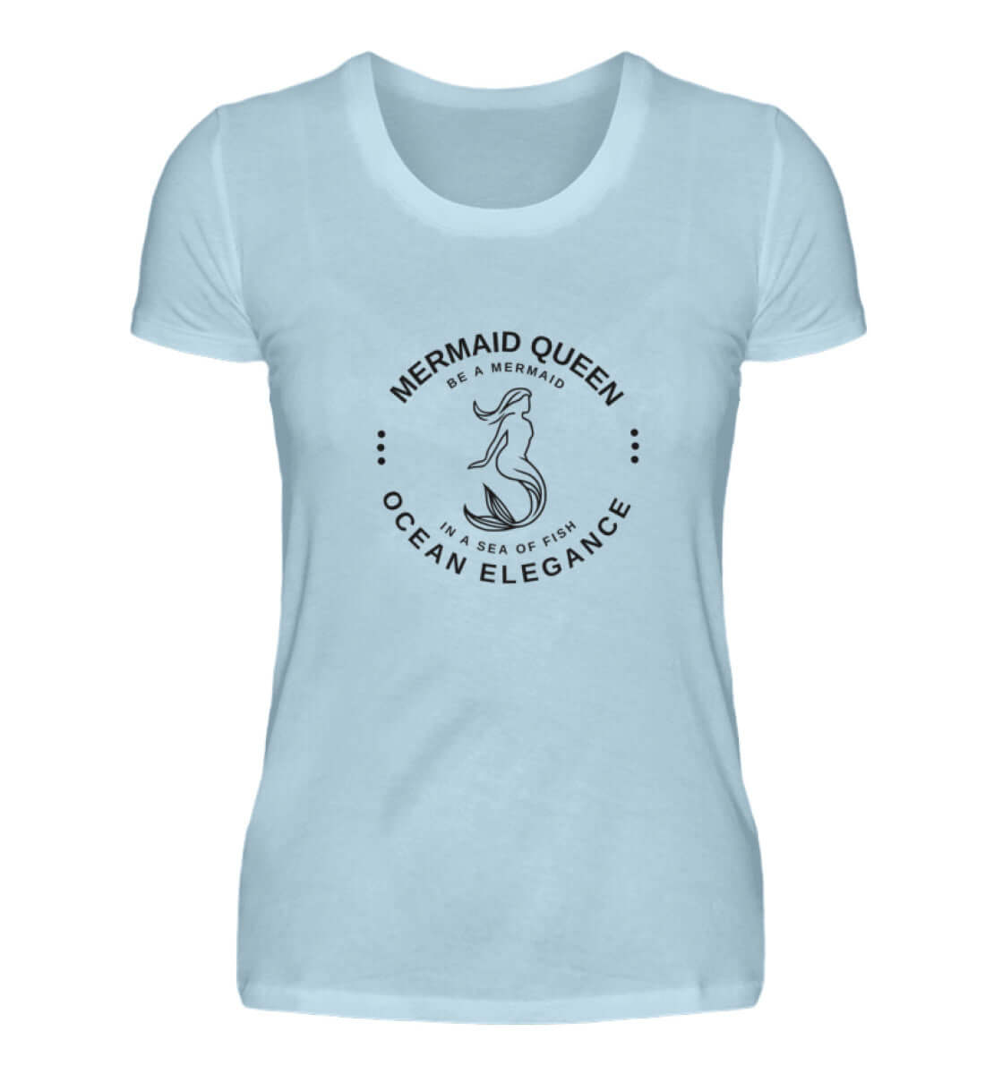 maritime Kleidung MERMAID Queen - Damen Premium T-Shirt lang Farbe: Sky Blue