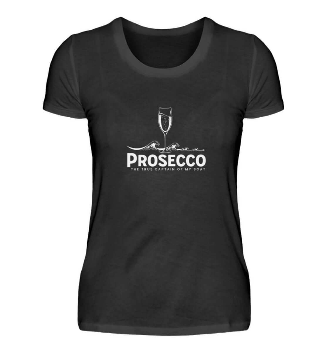 maritime Kleidung Prosecco dunkel - Damen Premium T-Shirt lang Farbe: Black