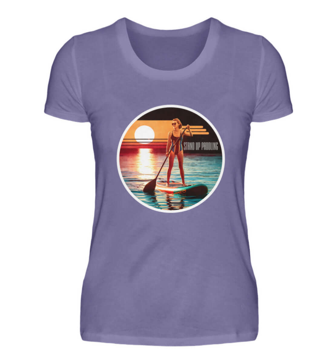 maritime Kleidung SUP Girl - Damen Premium T-Shirt lang Farbe: Millennial Lilac