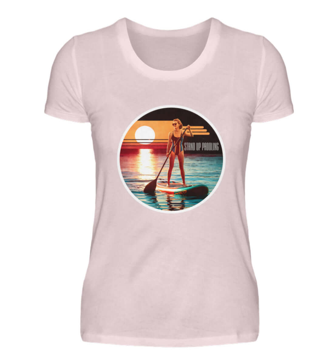 maritime Kleidung SUP Girl - Damen Premium T-Shirt lang Farbe: Orchid Pink