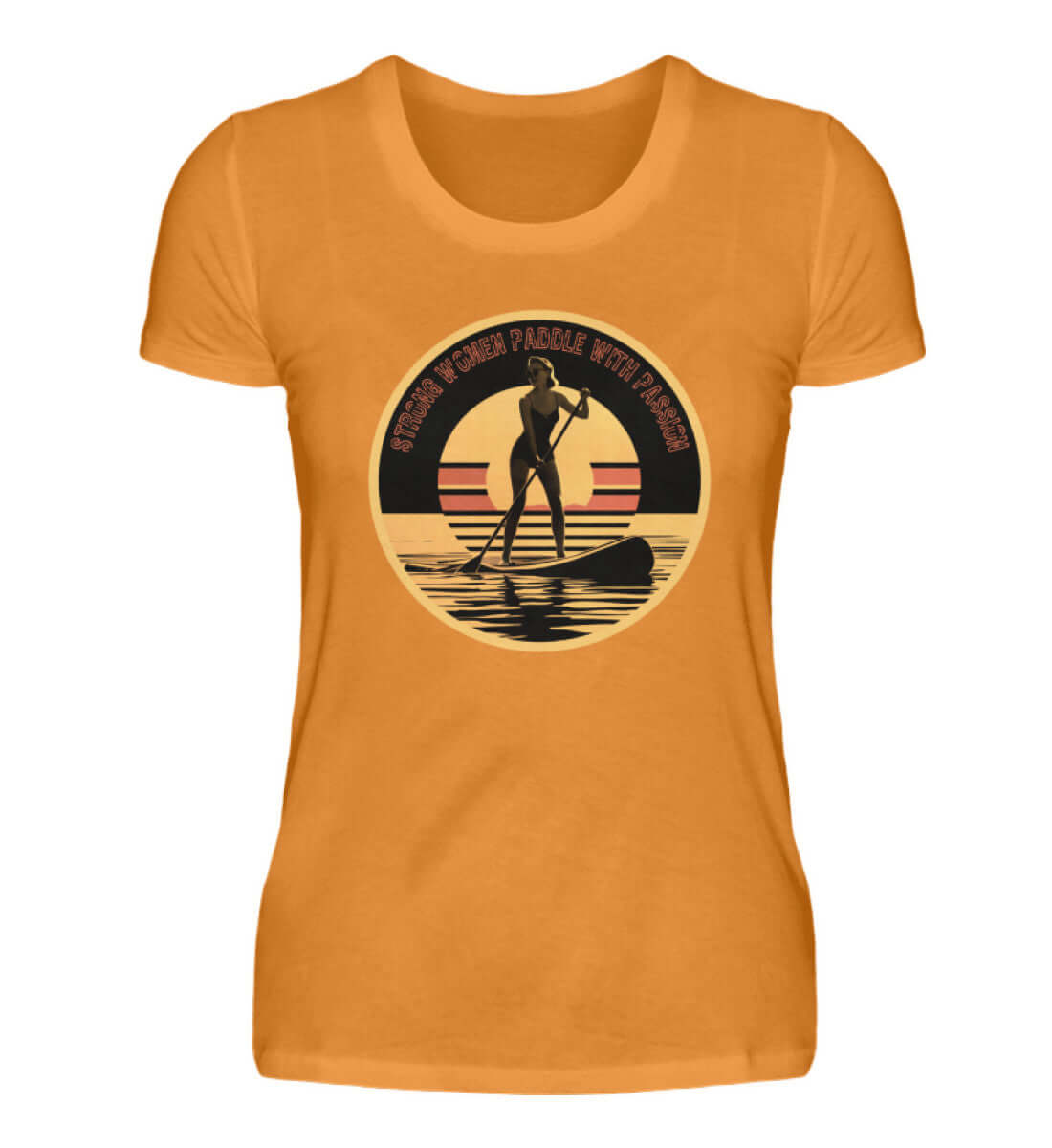 maritime Kleidung SUP Girl Retro - Damen Premium T-Shirt lang Farbe: Orange