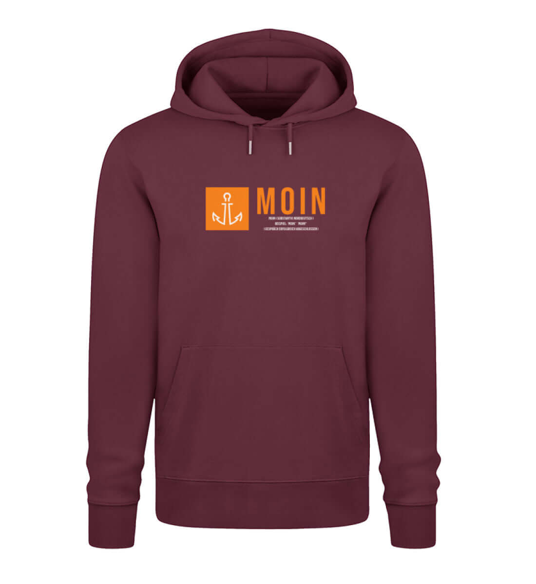 Maritime Kleidung Anker Moin - Bio Unisex Premium Hoodie Farbe: Burgundy