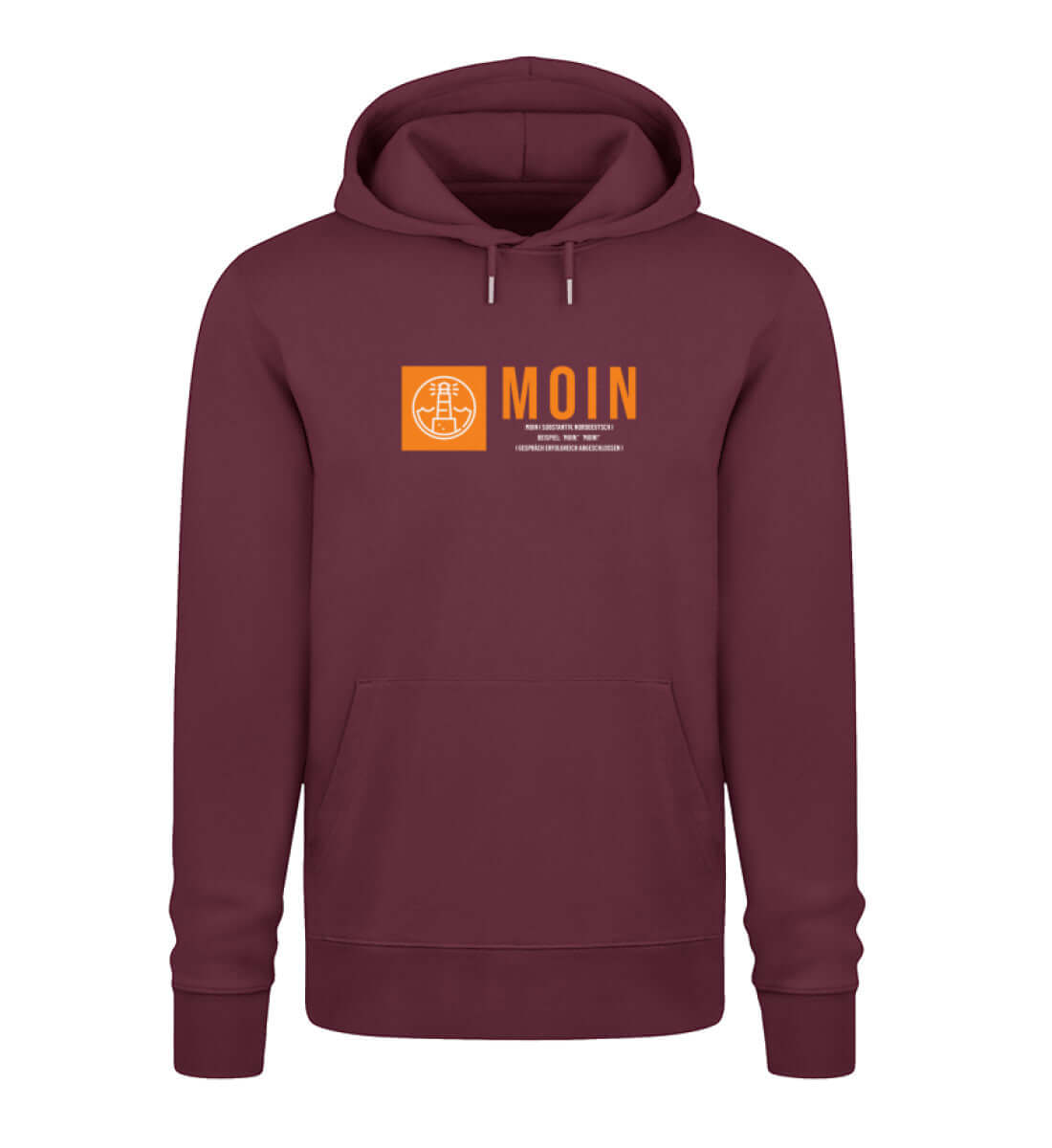 Maritime Kleidung Leuchtturm Moin - Bio Unisex Premium Hoodie Farbe: Burgundy