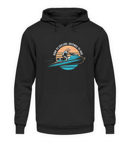 maritime Kleidung JetSki - Born to Ride - Basic Unisex Hoodie Farbe: Deep Black