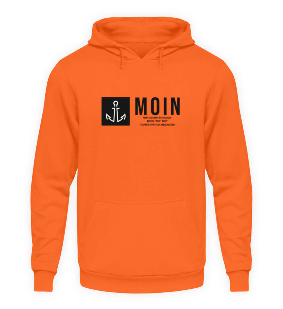 Maritime Kleidung Anker Moin - Basic Unisex Hoodie Farbe: Orange Crush