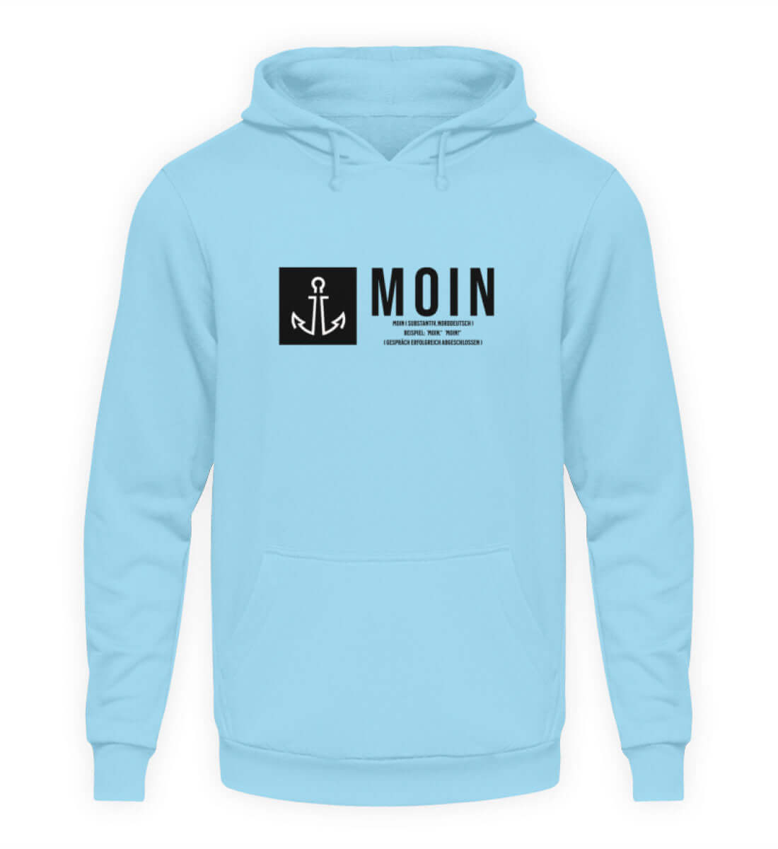 Maritime Kleidung Anker Moin - Basic Unisex Hoodie Farbe: Sky Blue