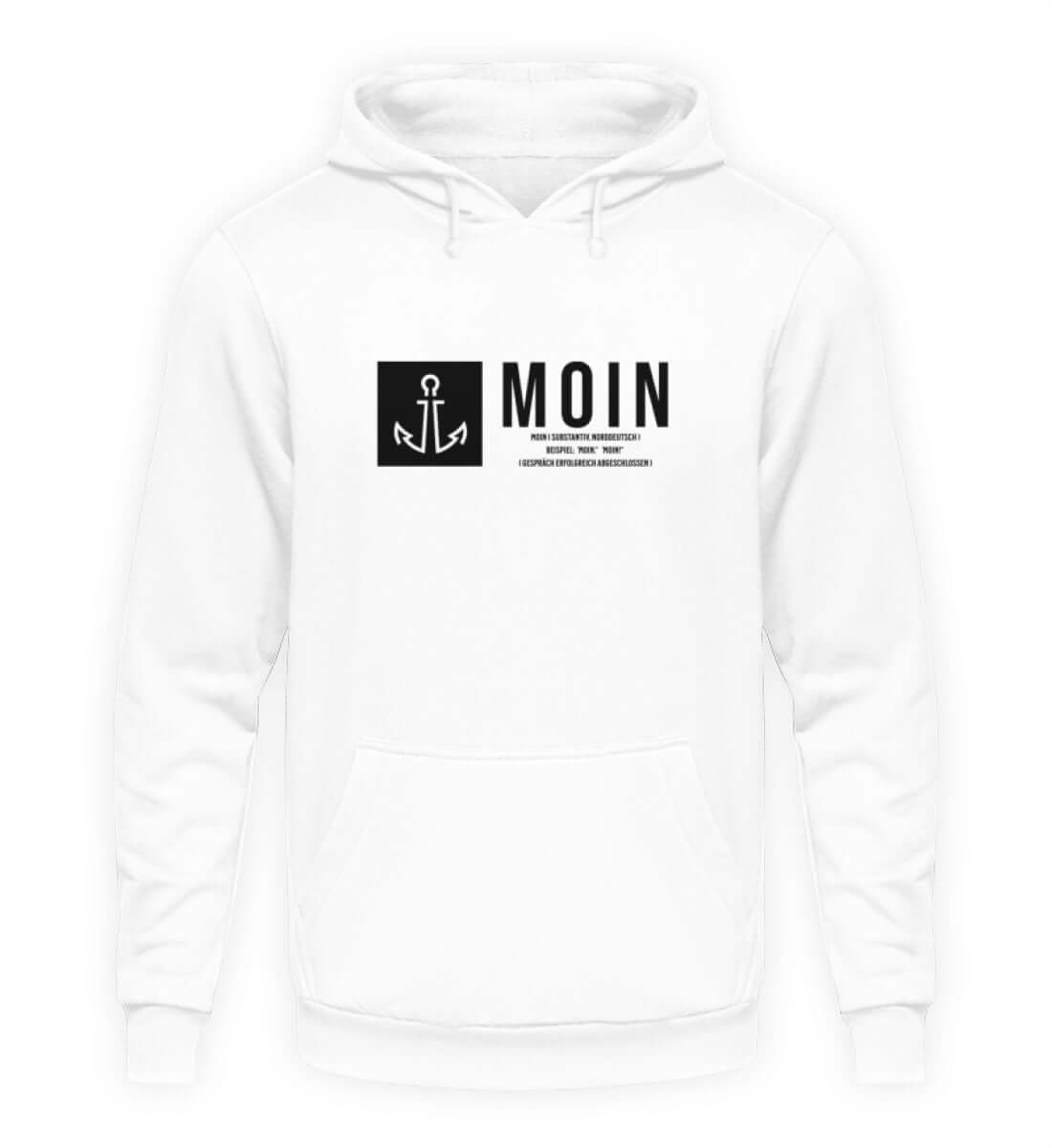 Maritime Kleidung Anker Moin - Basic Unisex Hoodie Farbe: Arctic White