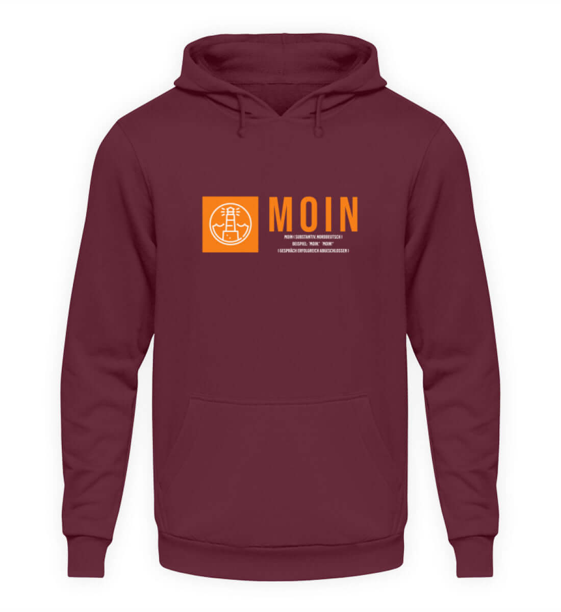 Maritime Kleidung Leuchtturm Moin - Basic Unisex Hoodie Farbe: Burgundy