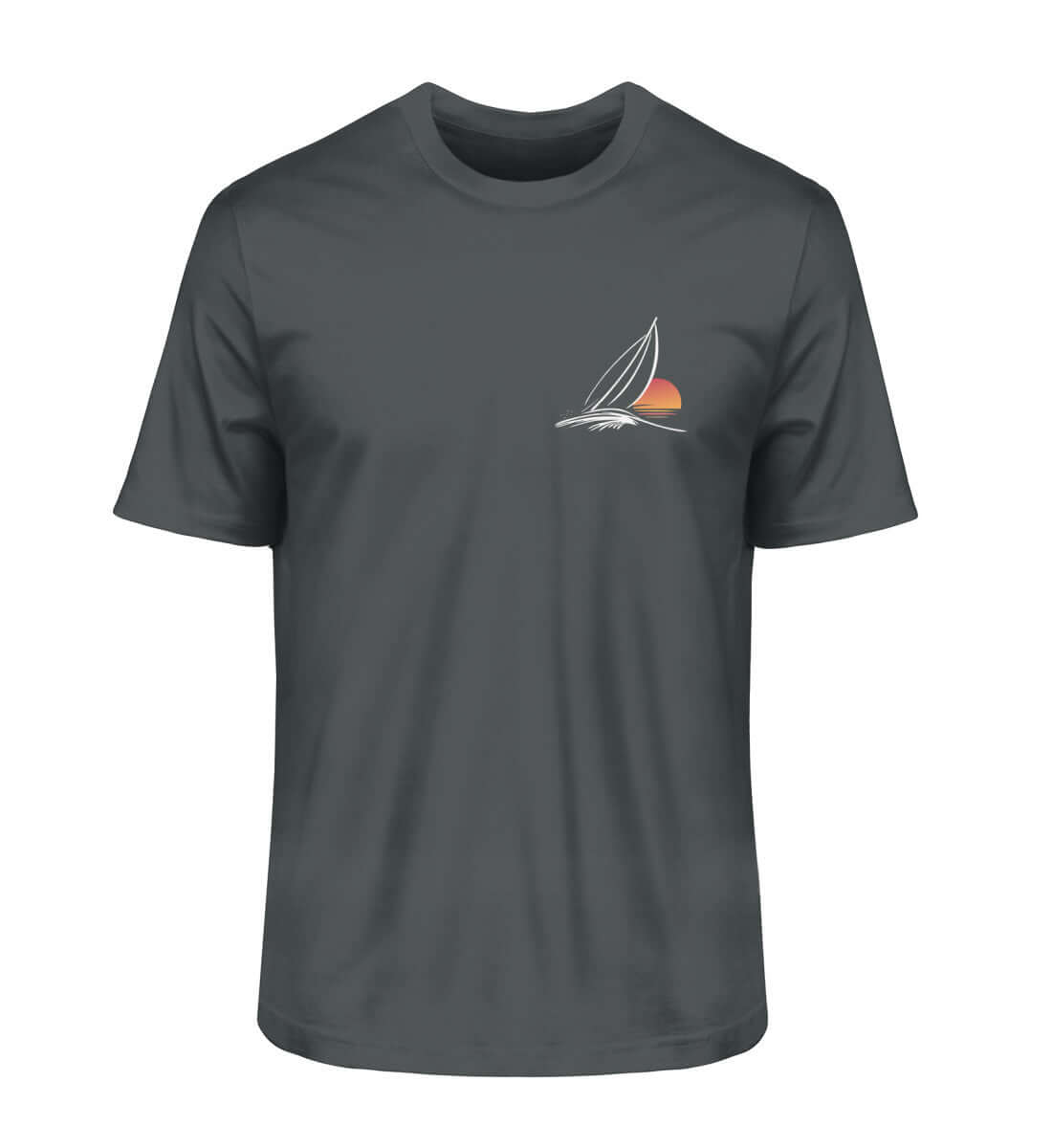 maritime Mode Segler Sonnenuntergang - Herren Premium Bio T-Shirt Farbe: India Ink Grey für Segler