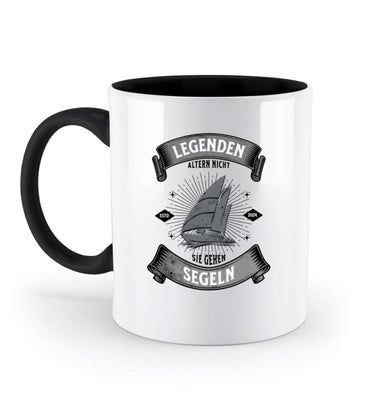 Segler Legenden - Schwarz - Zweifarbige Tasse Farbe: Black