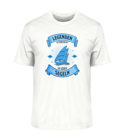 Legenden Segeln - helles Herren Premium Bio T-Shirt - maritimes, nautisches Herren T-Shirt für Segler - Legenden "Segler altern nicht - sie gehen Segeln "Farbe: White