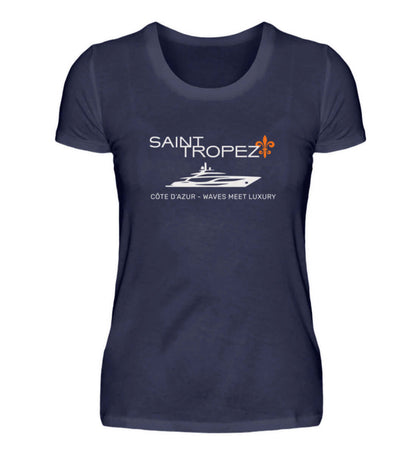 Maritime Mode Saint Tropez Luxury - Damen Premium T- Shirt Farbe: Navy