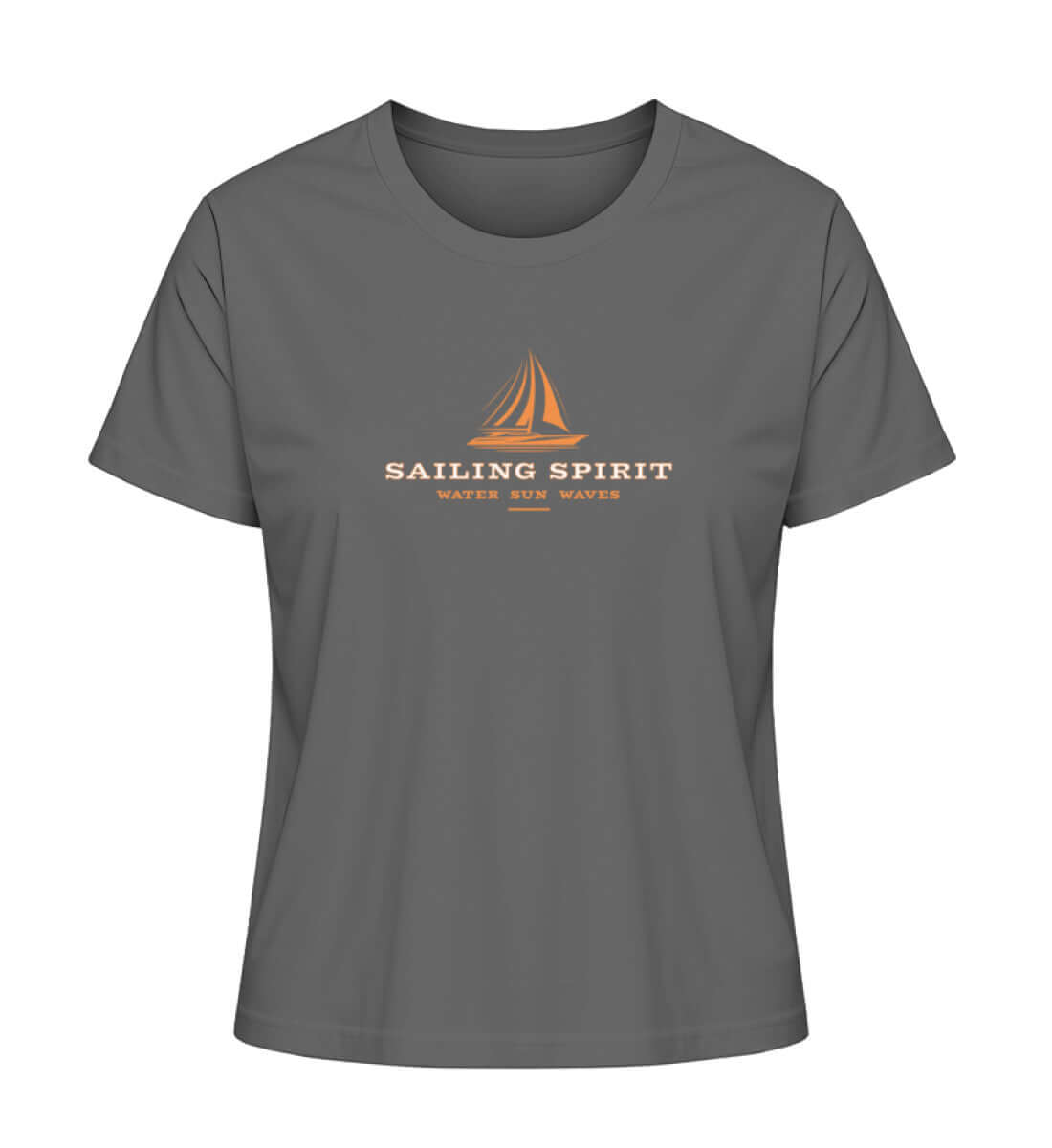 Maritime Kleidung Sailing Spirit - Damen Premium Bio T-Shirt Farbe: Anthracite