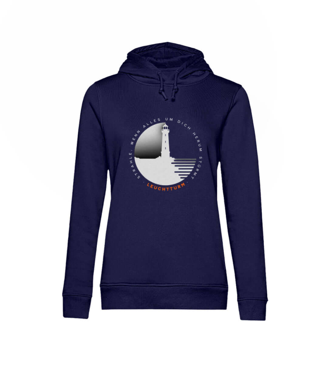 Maritime Kleidung Leuchtturm - Damen Bio Hoodie Farbe: Navy