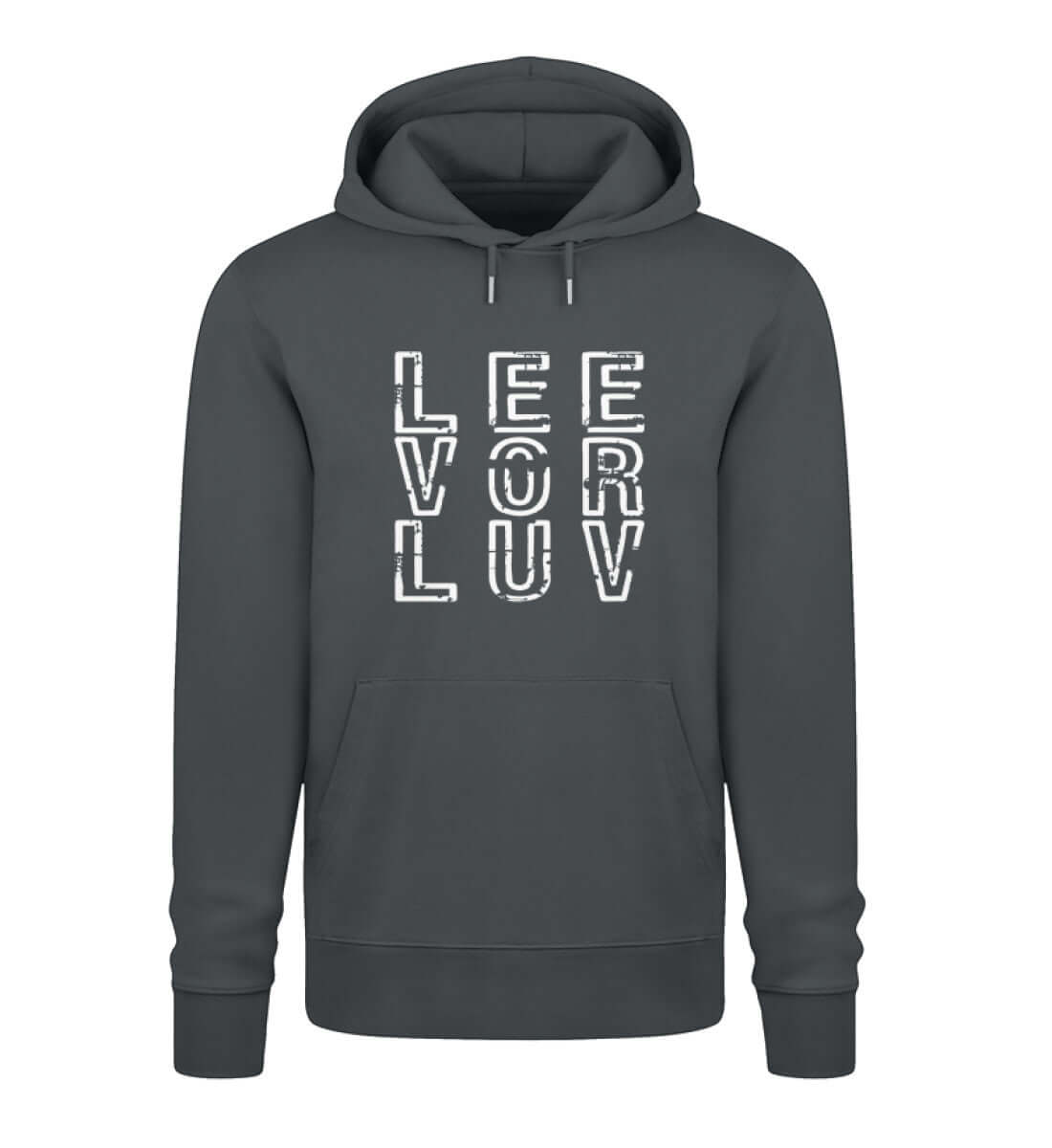 LEE vor LUV - maritimes Bio Baumwolle Segler Hoodie in der modischen Farbe Farbe: India Ink Grey für Seglerfans