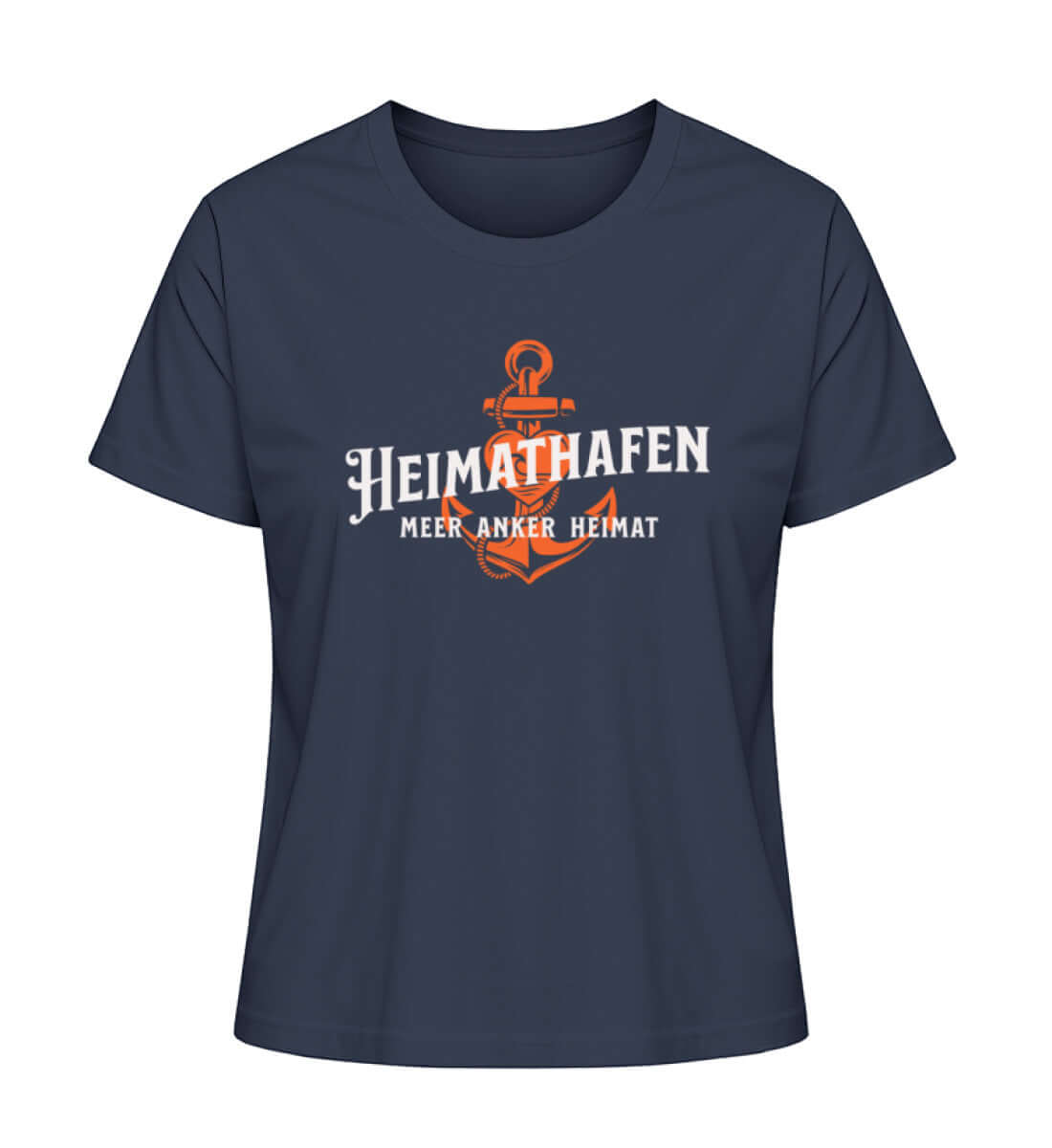 Maritime Mode Heimathafen Anker Meer - Damen Premium Bio T-Shirt Farbe: French Navy