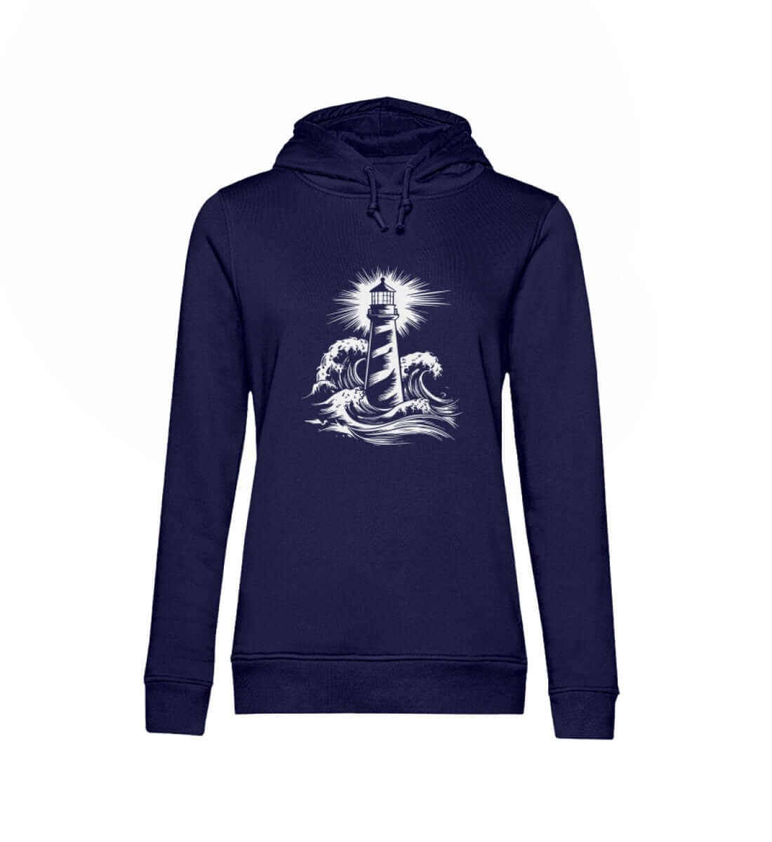 Maritime Kleidung Leuchtturm - Damen Bio Hoodie Farbe: Navy