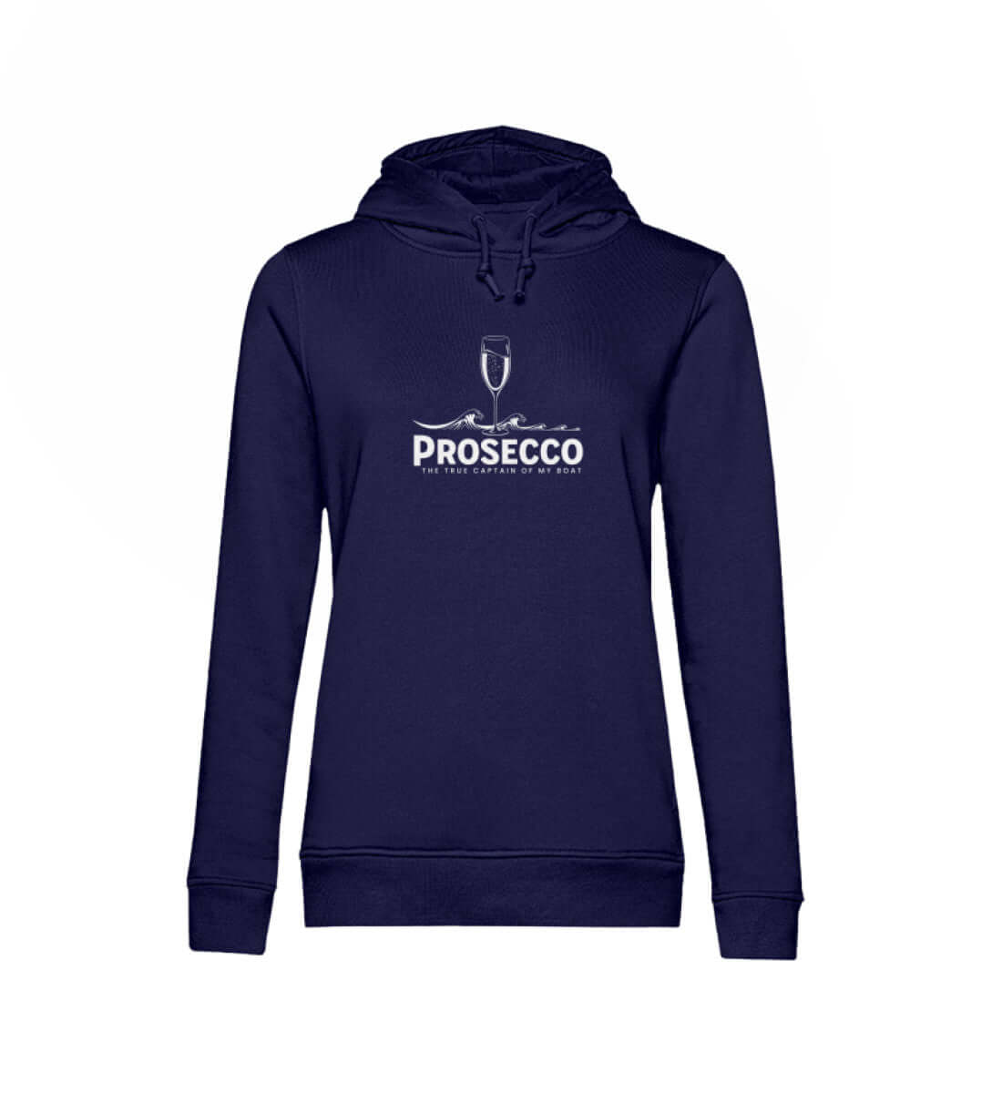 Maritime Kleidung Prosecco - The true captain - Damen Bio Hoodie Farbe: Navy