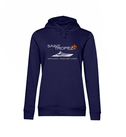 Maritime Mode Saint Tropez Luxury - Damen Bio Hoodie Farbe: Navy