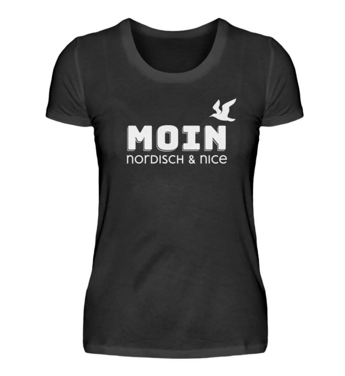 Maritime Mode Moin - nordisch & nice - Damen Premium T-Shirt lang Farbe: Black