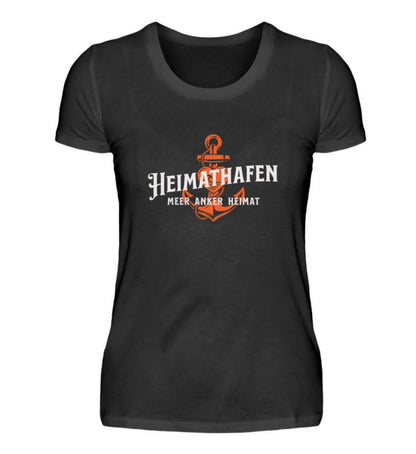 Maritime Mode Heimathafen Meer Anker Heimat - Damen Premium T-Shirt Farbe: Black