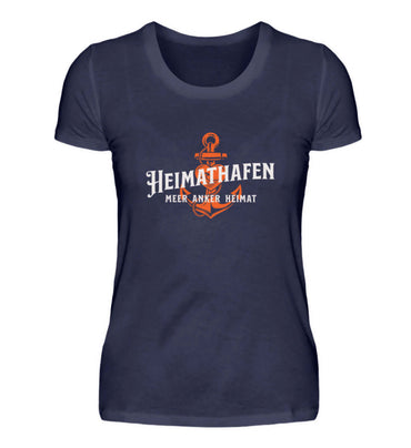 Maritime Mode Heimathafen Meer Anker Heimat - Damen Premium T-Shirt Farbe: Navy