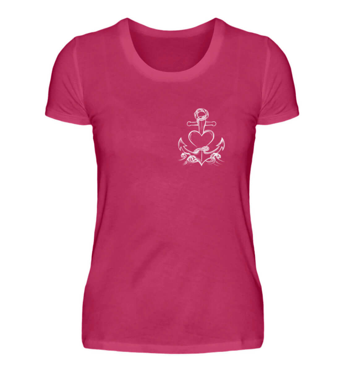 Maritime Kleidung Ankerherz - Damen Premium T-Shirt lang Farbe: Sorbet