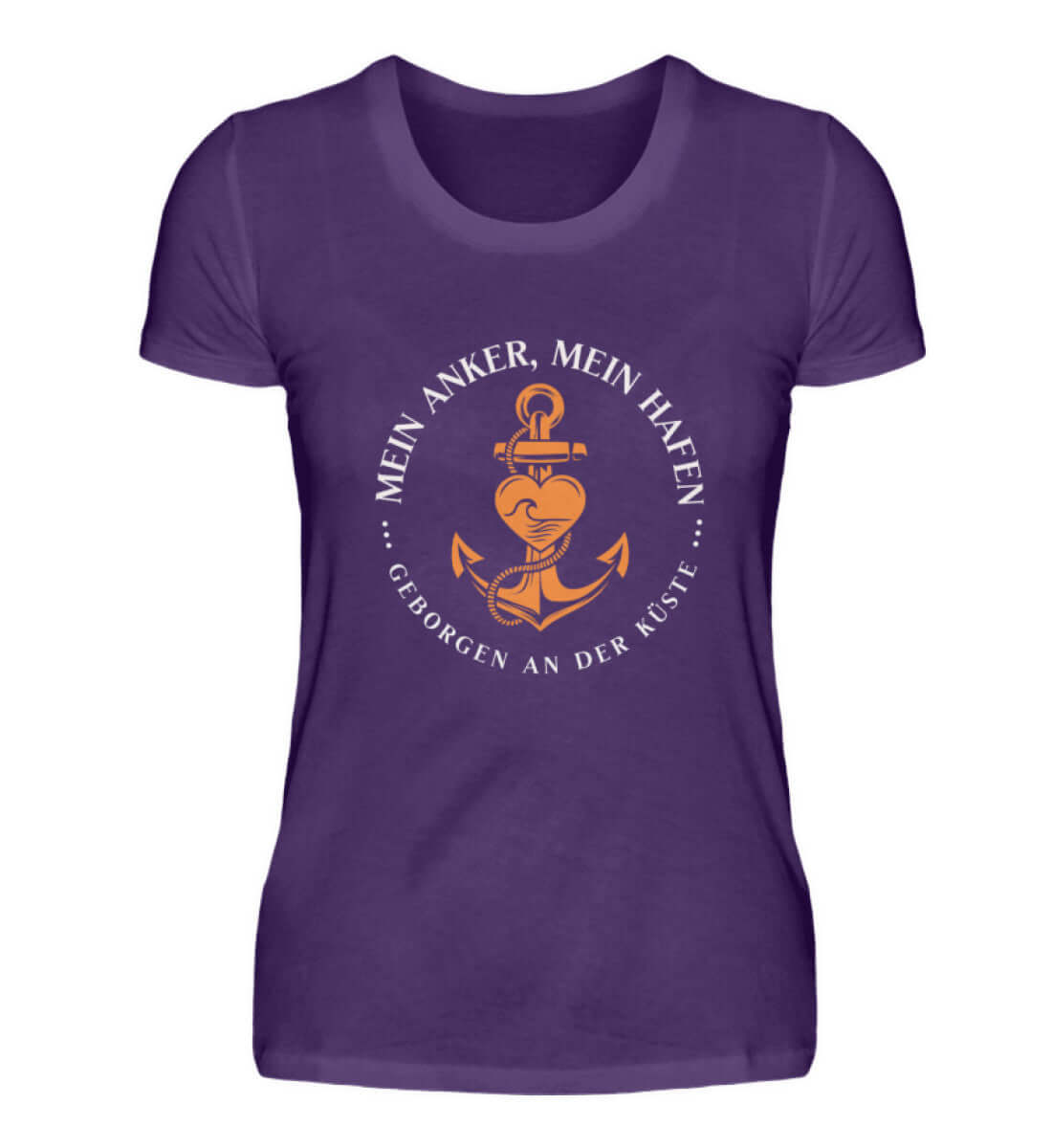 Maritime Mode Damen Mein Anker, Mein Hafen - Damen Premium T-Shirt lang Farbe: Urban Purple