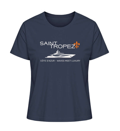 Maritime Mode Saint Tropez Luxury - Damen Premium Bio T-Shirt Farbe: French Navy