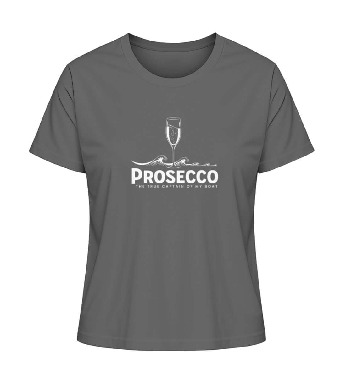 Maritime Kleidung Prosecco - Captain - Damen Premium Bio Shirt Farbe: Anthracite